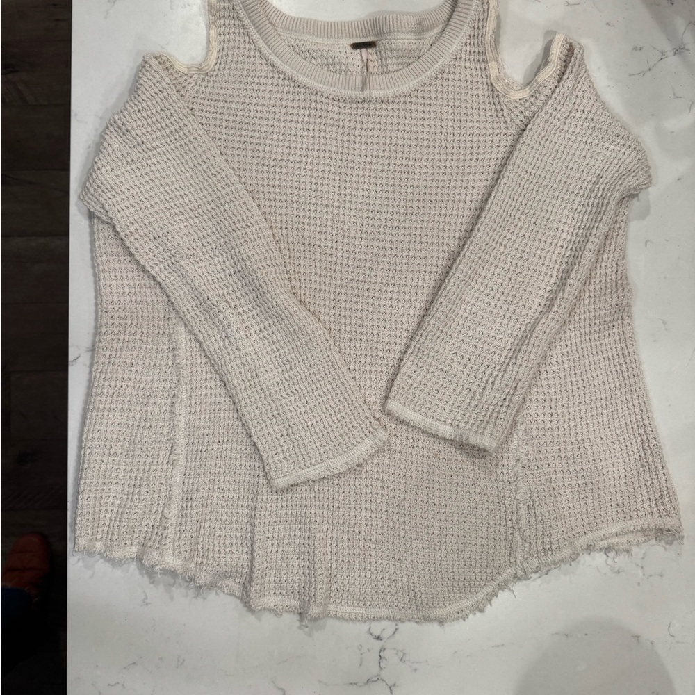 Free People Off-the-Shoulder Cream Sweater